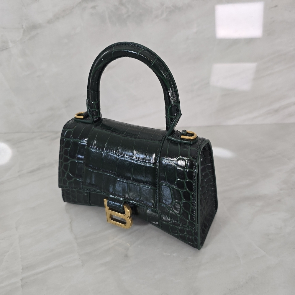 Balenciaga Green Crocodile-Embossed Handbag - Picture 6 of 11